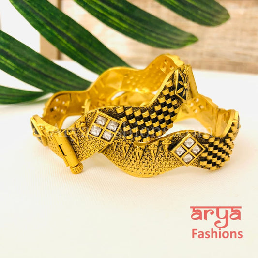 Antique finish Rajwadi Kada Bangles