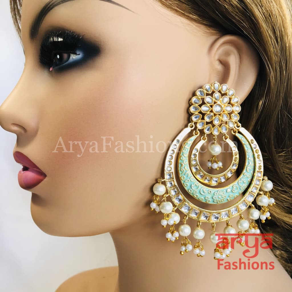 Chandani Big Meenakari Kundan Chandbali