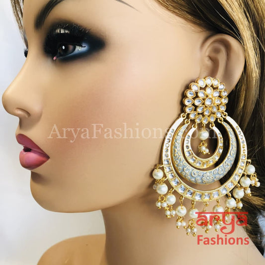 Chandani Big Meenakari Kundan Chandbali