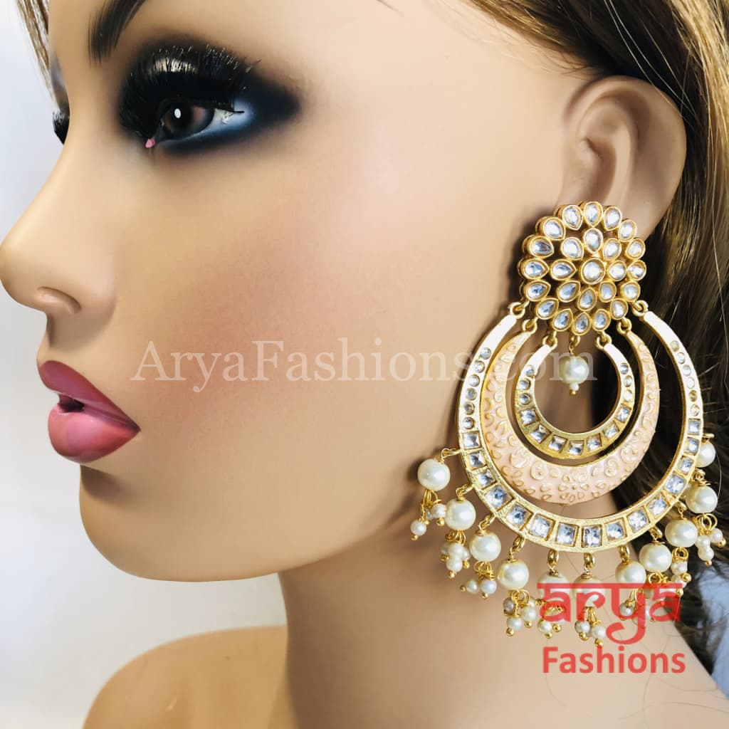 Chandani Big Meenakari Kundan Chandbali