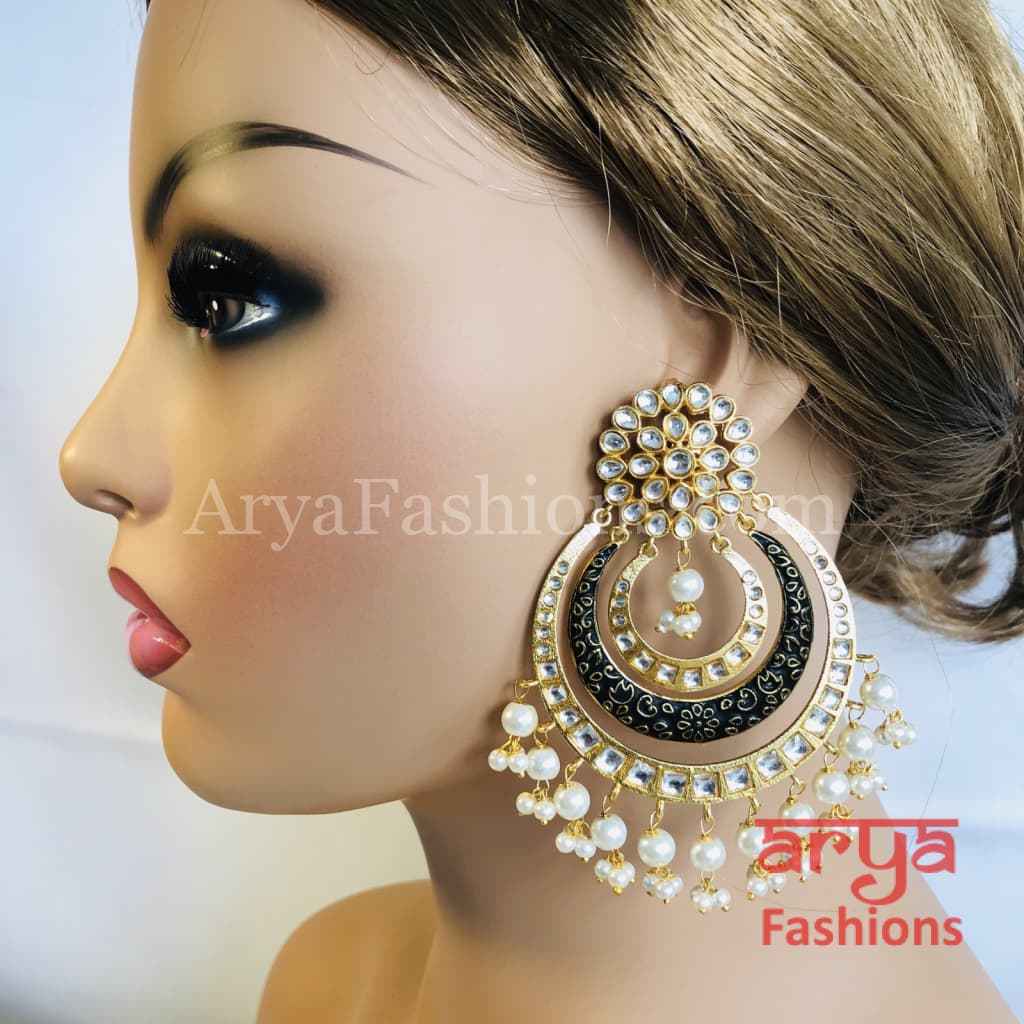 Chandani Big Meenakari Kundan Chandbali