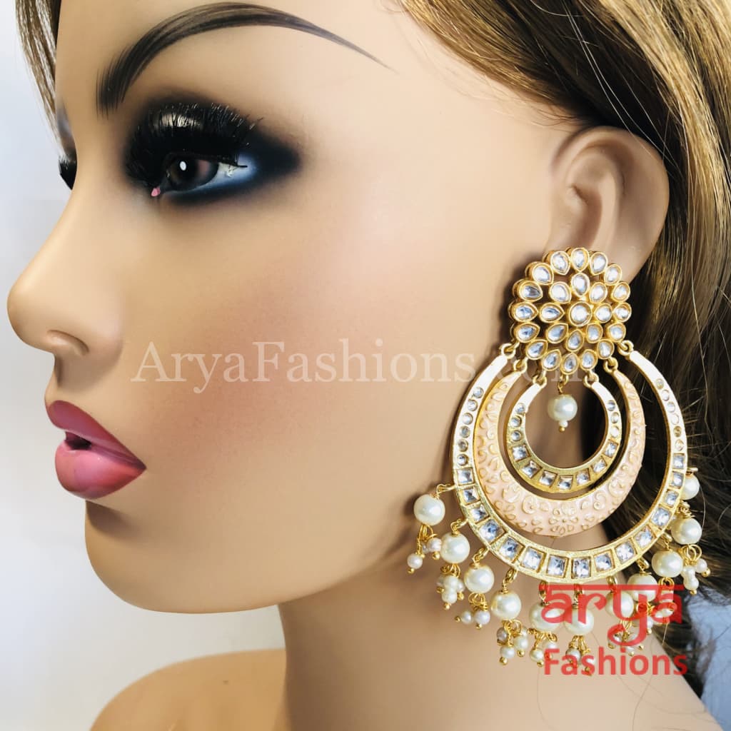 Chandani Big Meenakari Kundan Chandbali