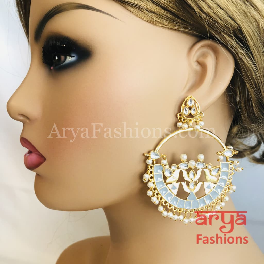 Chandni Amrapali Inspired Red Meenakari Kundan Chandbali