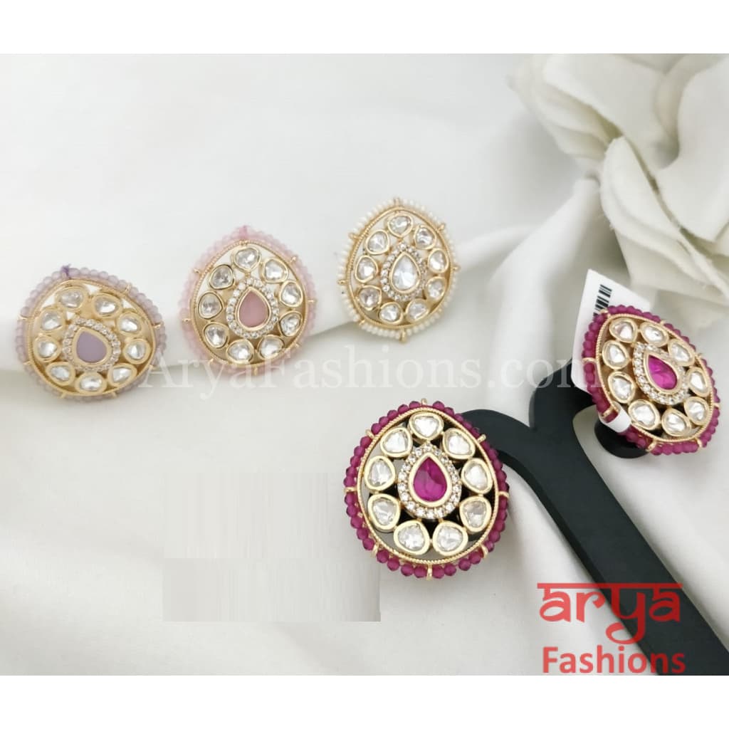 Designer Kundan Jadau Stud Earrings