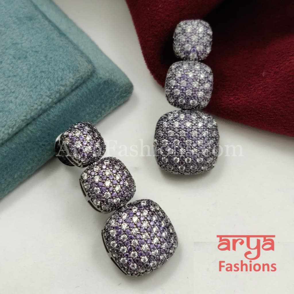 Designer Micro CZ Crystal Party Stud Earrings