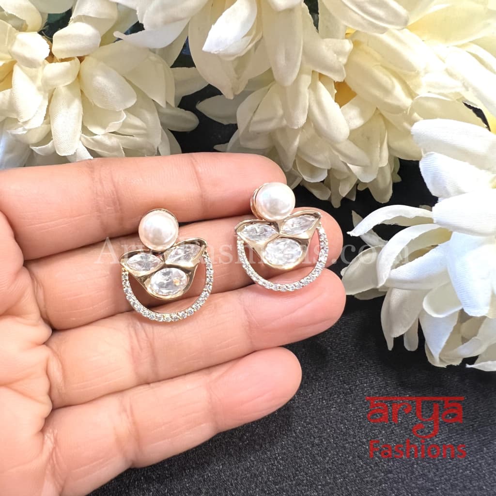 Everyday Kundan CZ Studs Earrings