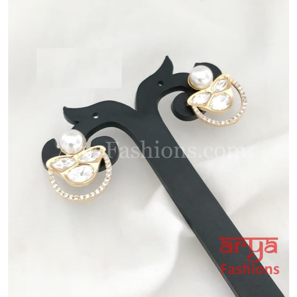 Everyday Kundan CZ Studs Earrings