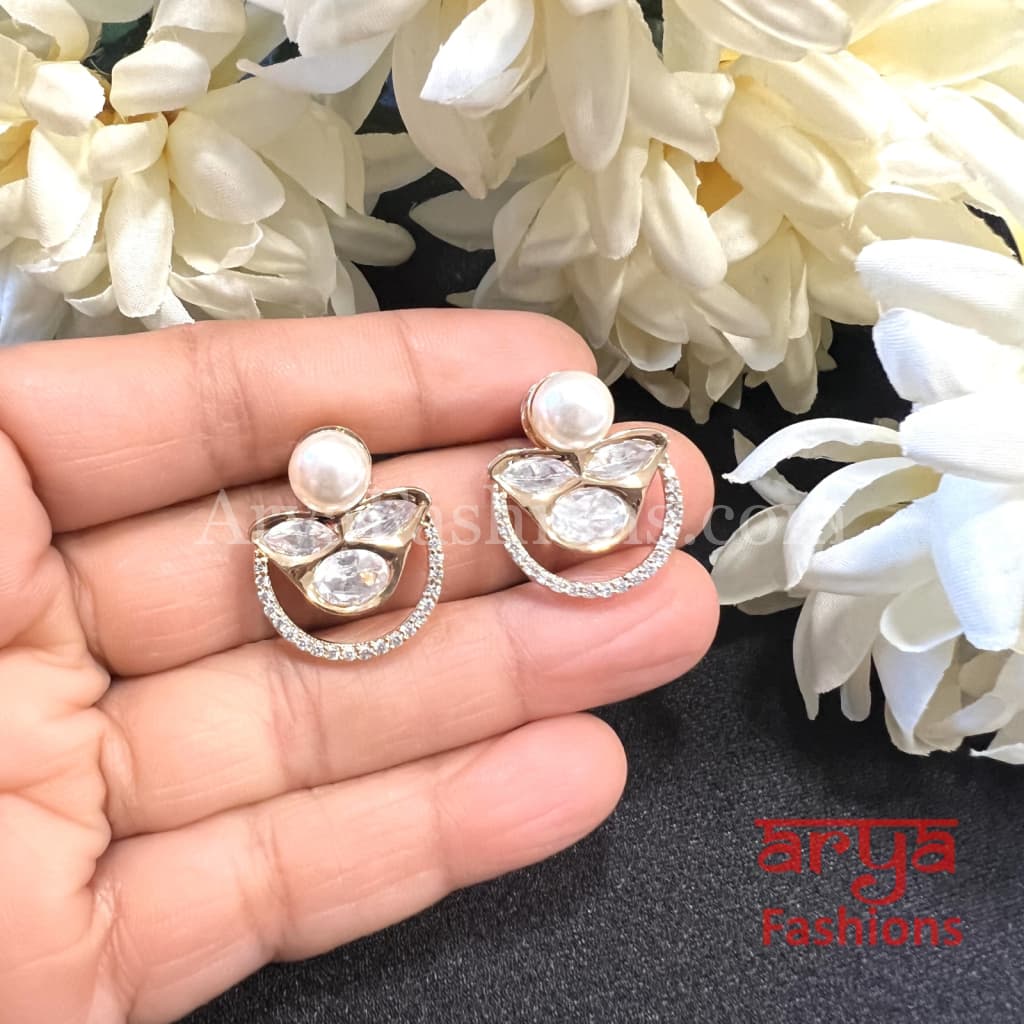 Everyday Kundan CZ Studs Earrings