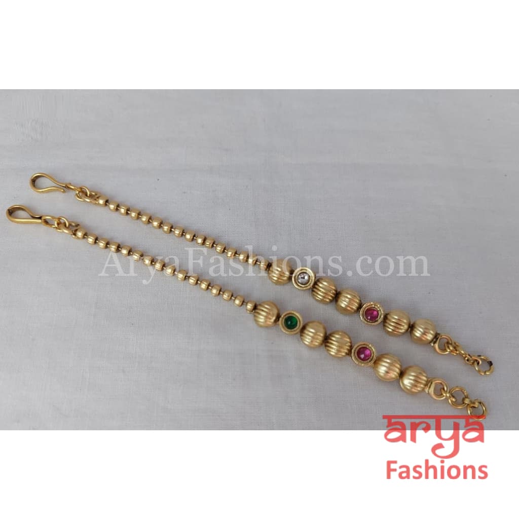 Golden Kundan Earring Chain/ Extender Chain / Extension