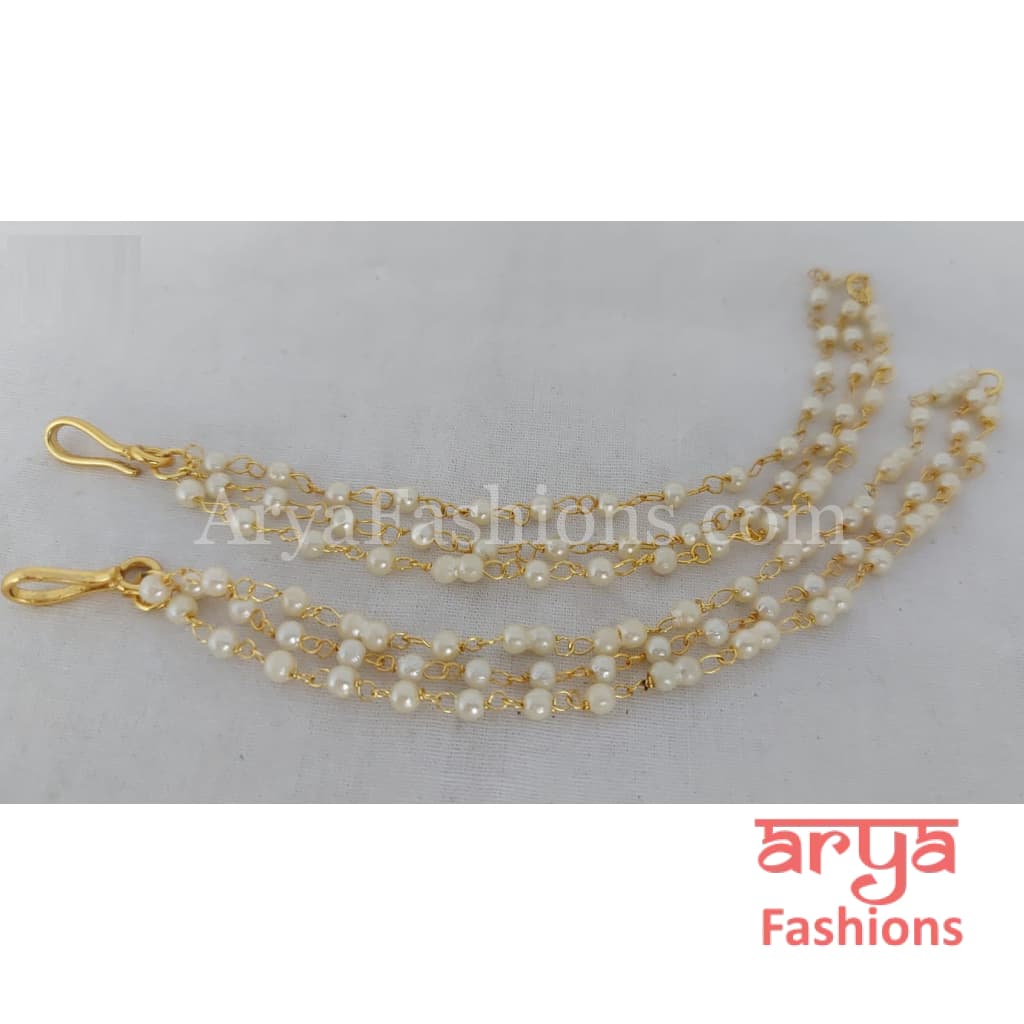 Golden Kundan Earring Extender Chain/Earring Extension