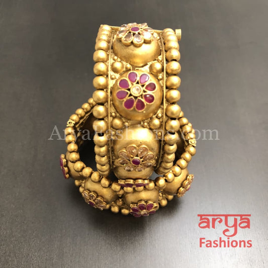Golden Rajwadi Gokhru Bangles Kadas Set of 2