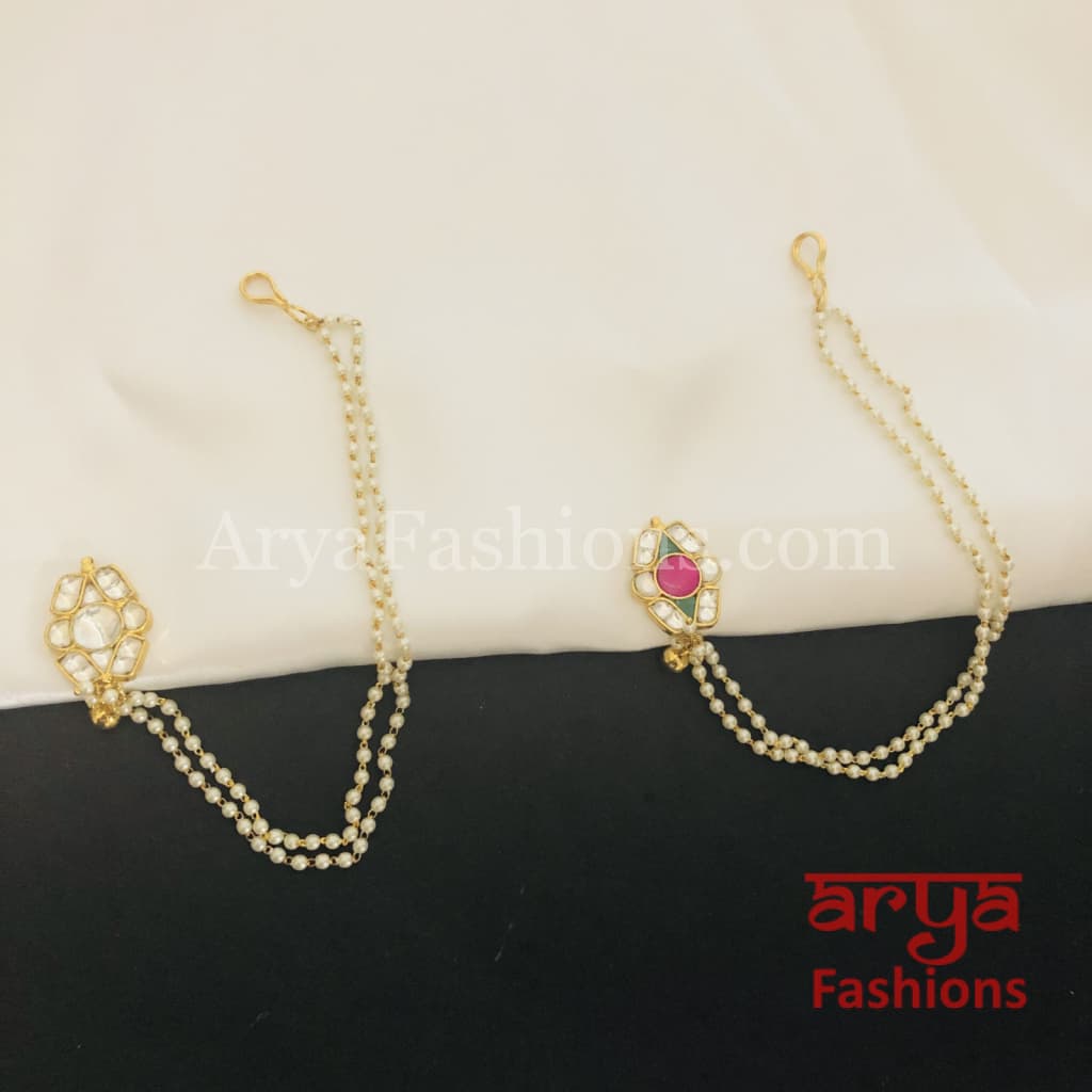 Jadau Kundan Nose Clip/ CZ non piercing nose ring/ Bridal Nosepin