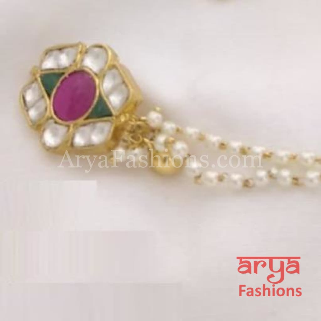 Jadau Kundan Nose Clip/ CZ non piercing nose ring/ Bridal Nosepin