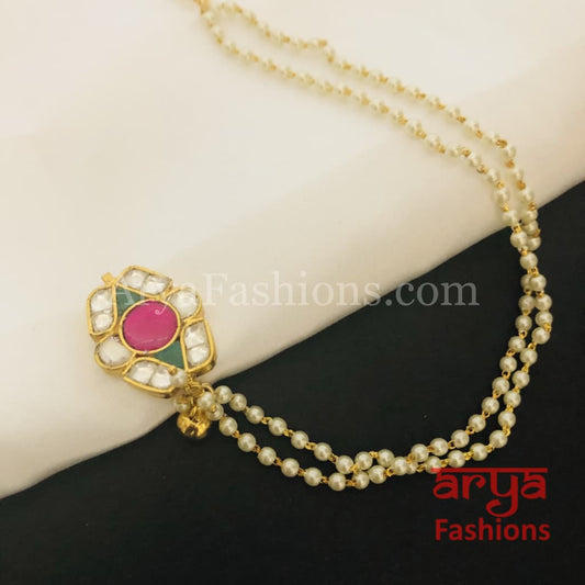 Jadau Kundan Nose Clip/ CZ non piercing nose ring/ Bridal Nosepin