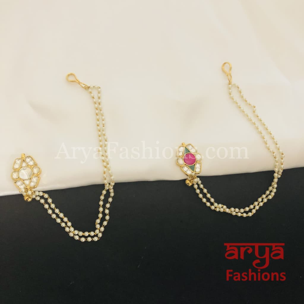 Jadau Kundan Nose Clip/ CZ non piercing nose ring/ Bridal Nosepin