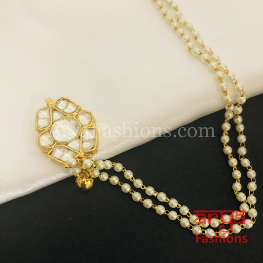 Jadau Kundan Nose Clip/ CZ non piercing nose ring/ Bridal Nosepin