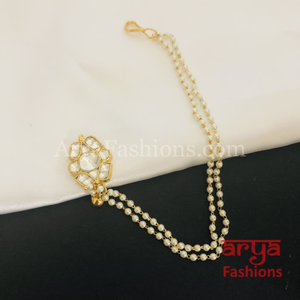 Jadau Kundan Nose Clip/ CZ non piercing nose ring/ Bridal Nosepin