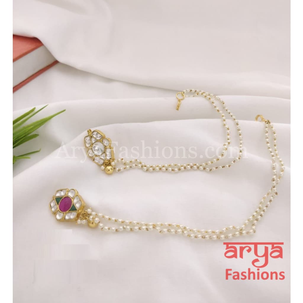 Jadau Kundan Nose Clip/ CZ non piercing nose ring/ Bridal Nosepin