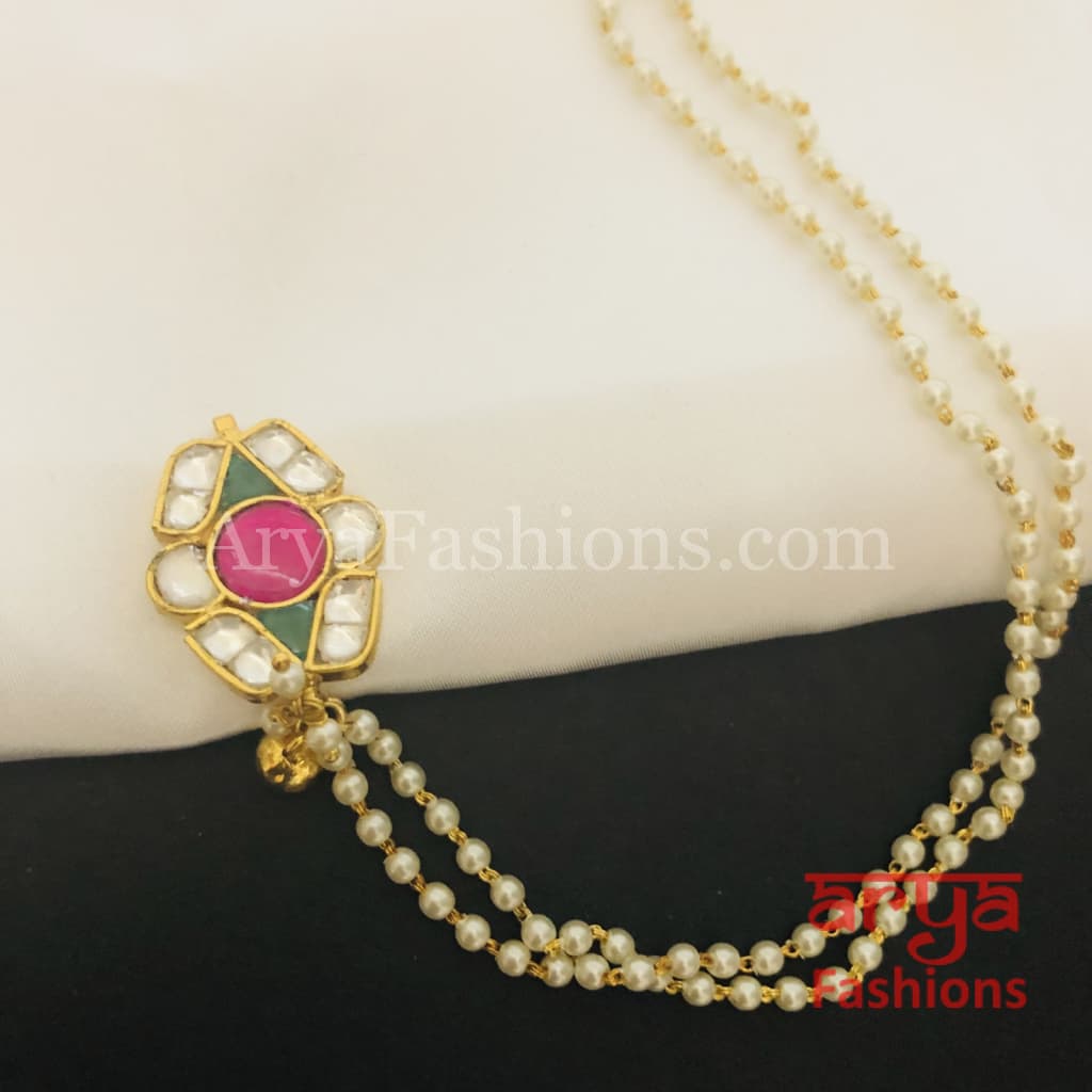 Jadau Kundan Nose Clip/ CZ non piercing nose ring/ Bridal Nosepin