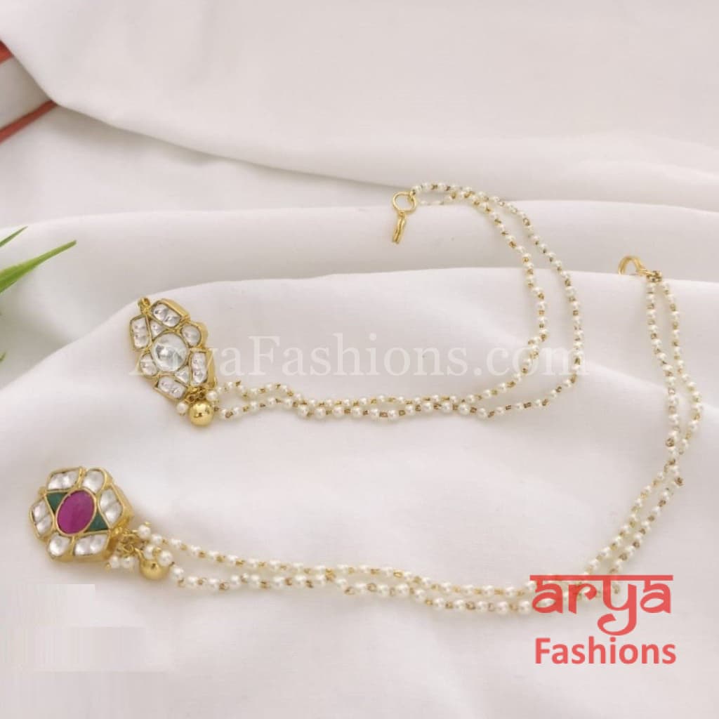 Jadau Kundan Nose Clip/ CZ non piercing nose ring/ Bridal Nosepin