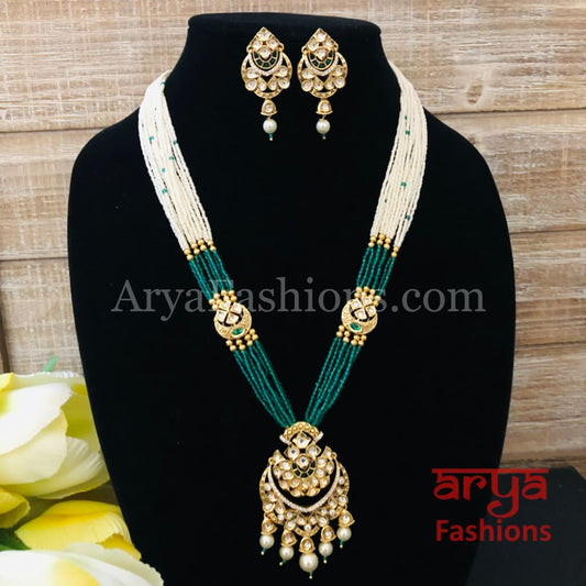 Kashi CZ Kundan Pendant Beads Necklace/Handmade Necklace