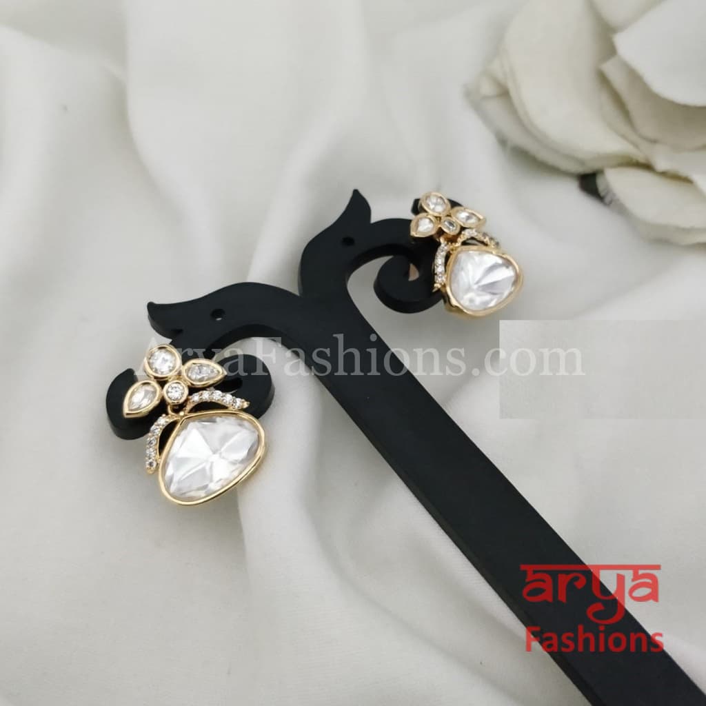 Kundan CZ Studs Everyday Earrings