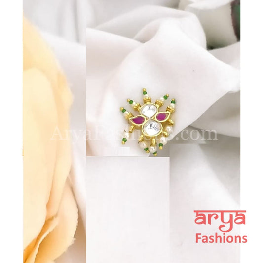 Kundan Nose Clip/ CZ non piercing nose ring/ Bridal Pin