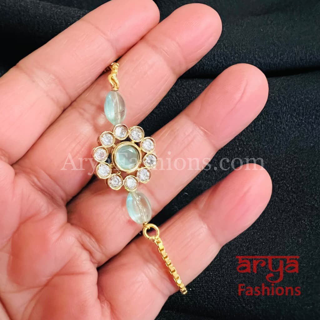 Kundan Pearl Chain Bracelet/ Rajwadi Bracelet