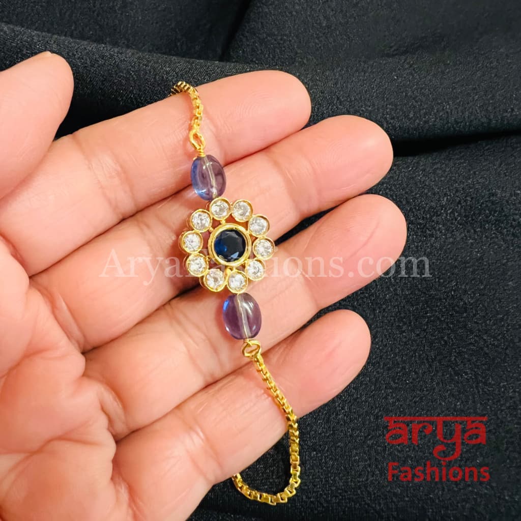Kundan Pearl Chain Bracelet/ Rajwadi Bracelet