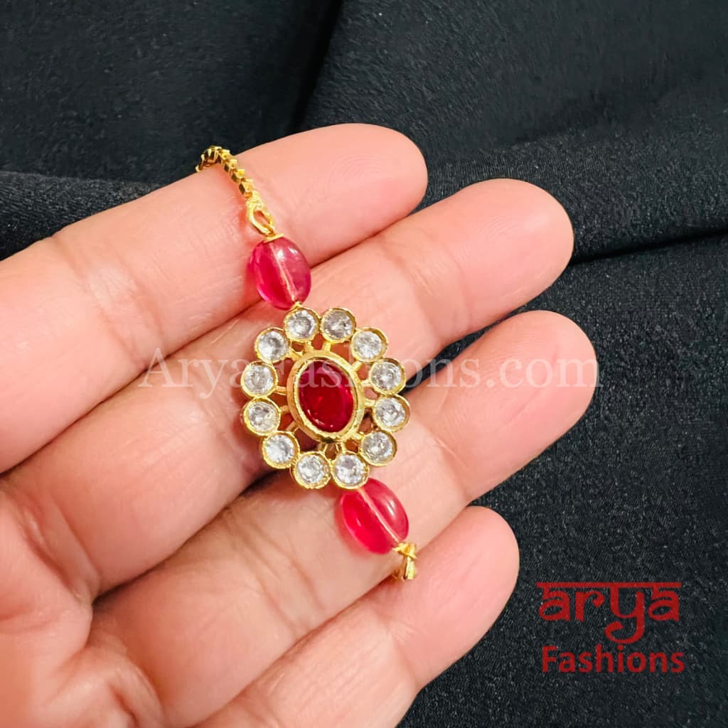 Kundan Pearl Chain Bracelet/ Rajwadi Bracelet