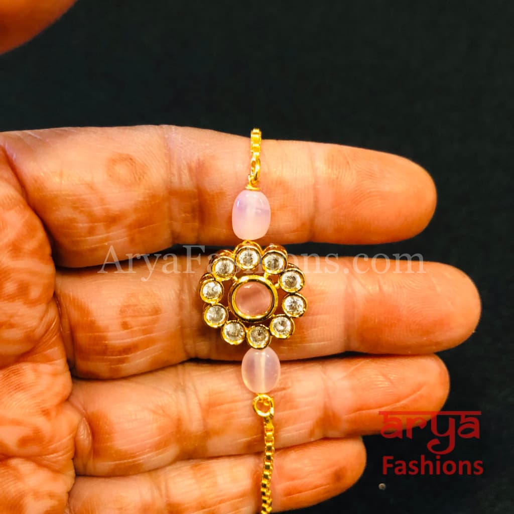 Kundan Pearl Chain Bracelet/ Rajwadi Bracelet