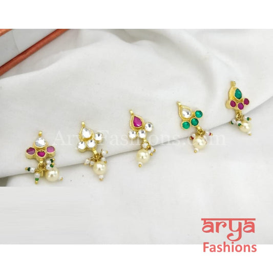Maharashtrian Multicolor Kundan Nose Clip