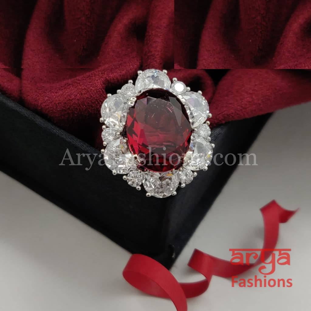 Moissanite Stone CZ Cocktail Ring