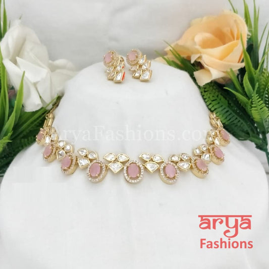 Numi Kundan Necklace with Cubic Zirconia Stones