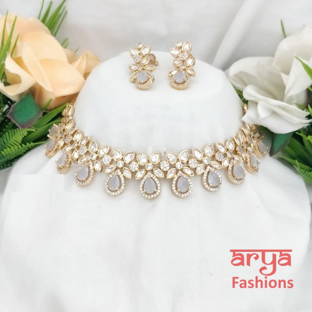 Rubina Kundan Necklace with CZ Stones