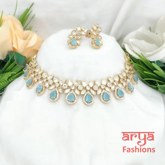 Rubina Kundan Necklace with CZ Stones