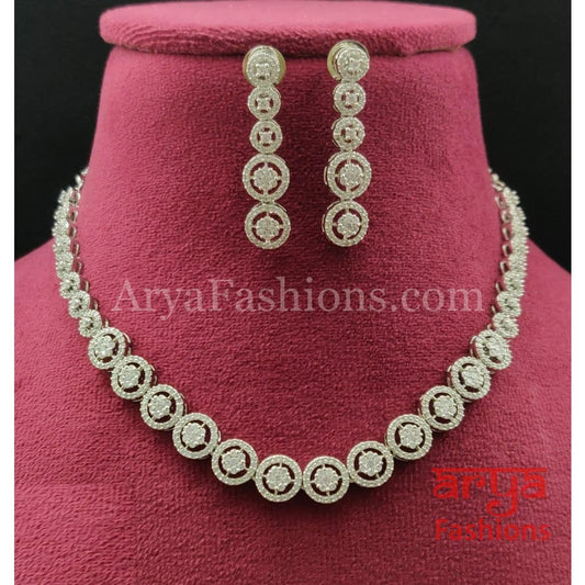 Single Line Silver CZ Moissanite Necklace