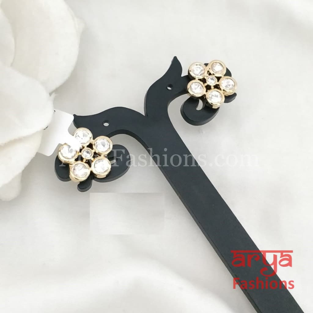 Small Everyday Kundan Studs Earrings