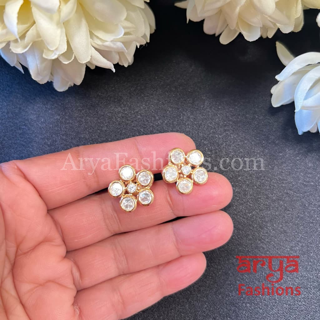 Small Everyday Kundan Studs Earrings