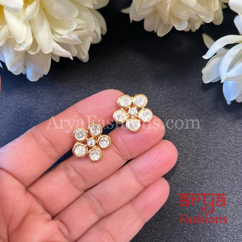 Small Everyday Kundan Studs Earrings