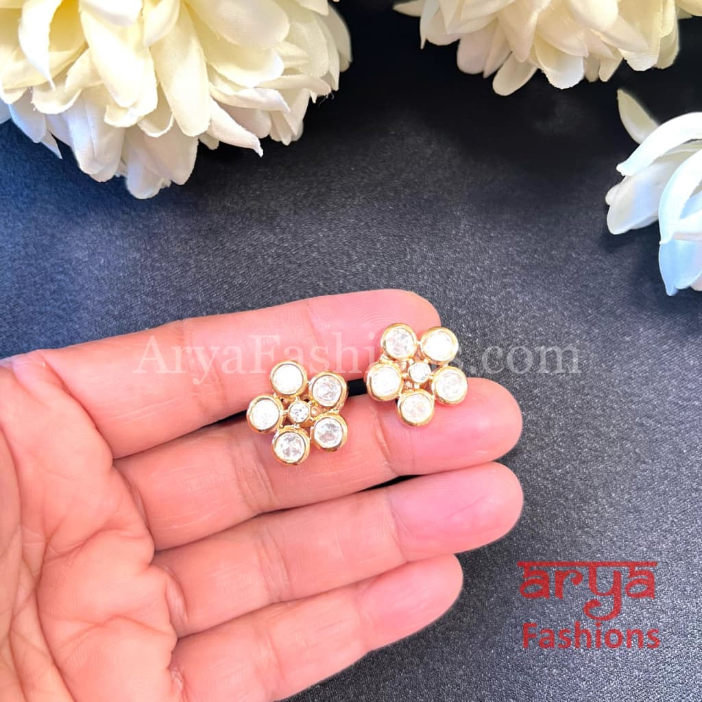 Small Everyday Kundan Studs Earrings