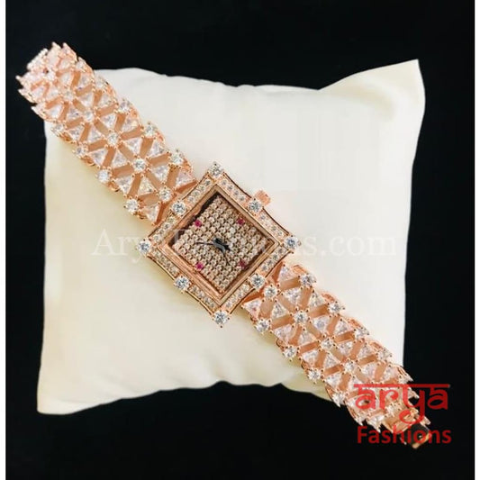 Square Dial CZ Bracelet Watch/ Stone Designer Female Wrist Hip Hop Watch