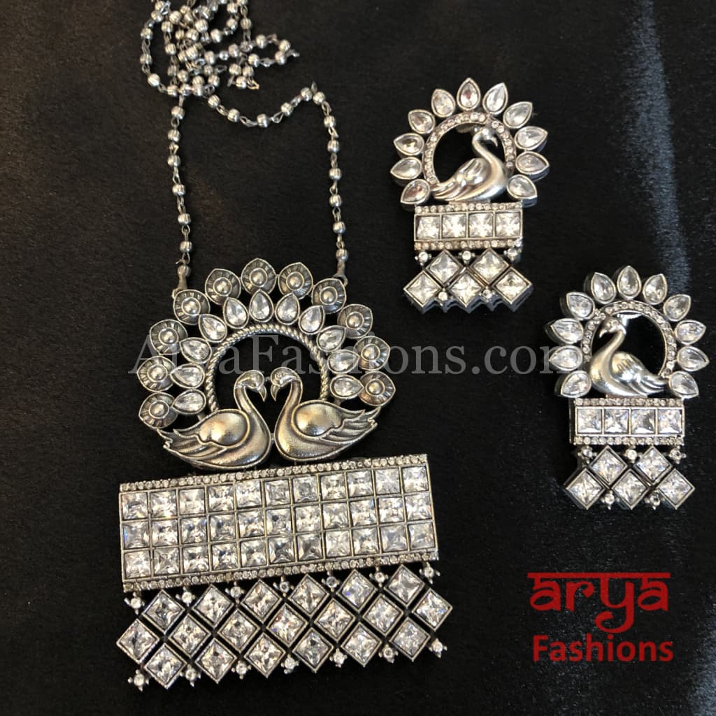 Aditi White and Colored stones Pendant Tribal Necklace