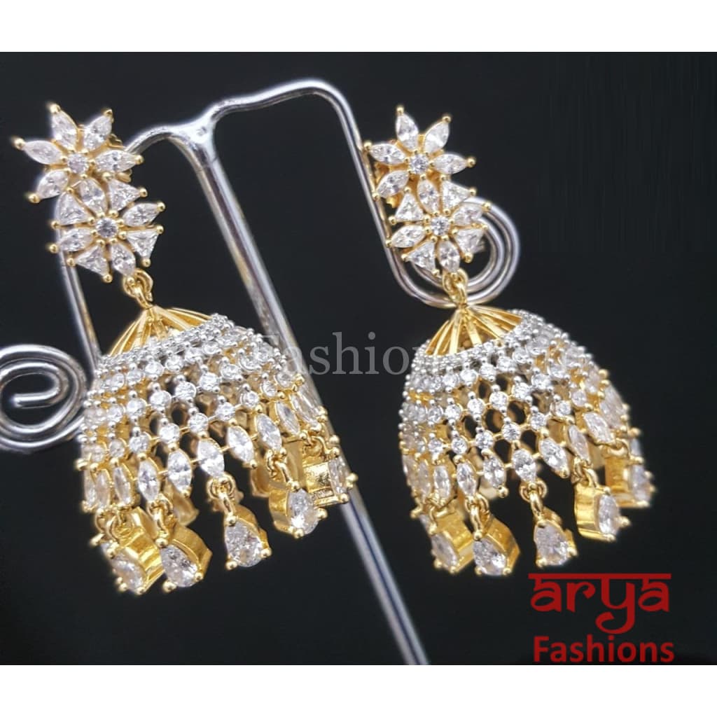Amiya CZ Jhumka/ Statement Cubic Zirconia Bollywood Jhumka
