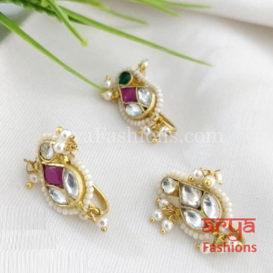 Bird Nose Clip/ Kundan CZ non piercing nose ring/ Bridal Nosepin