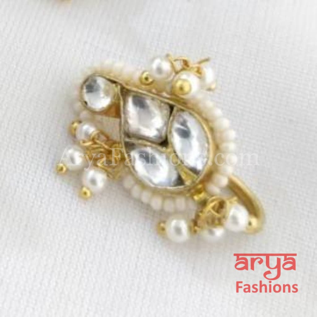 Bird Nose Clip/ Kundan CZ non piercing nose ring/ Bridal Nosepin