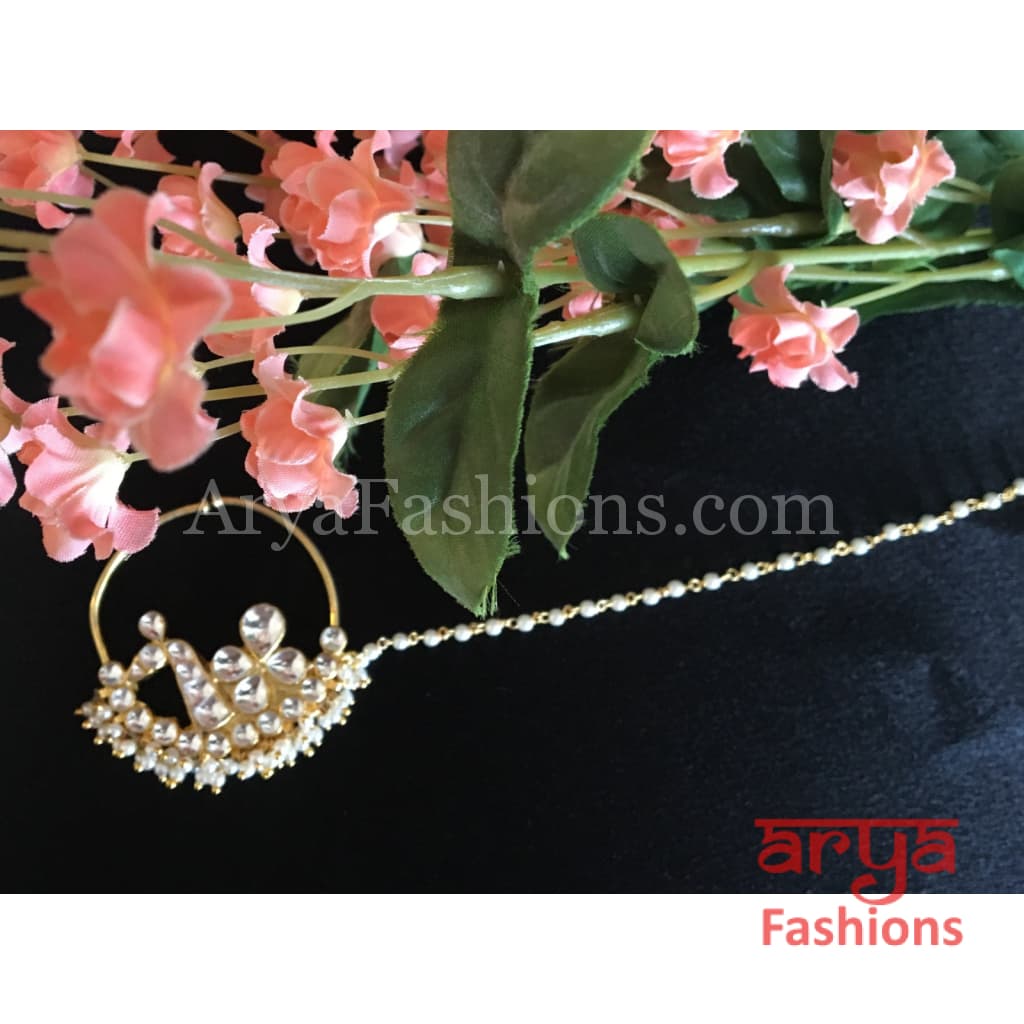 Bird Theme Kundan Nose Ring