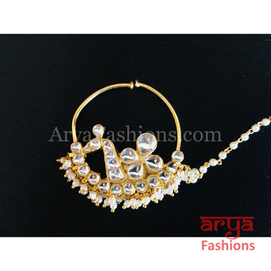 Bird Theme Kundan Nose Ring