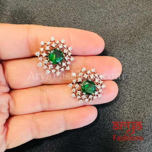 Black Rose Gold CZ Studs with Monalisa Stones