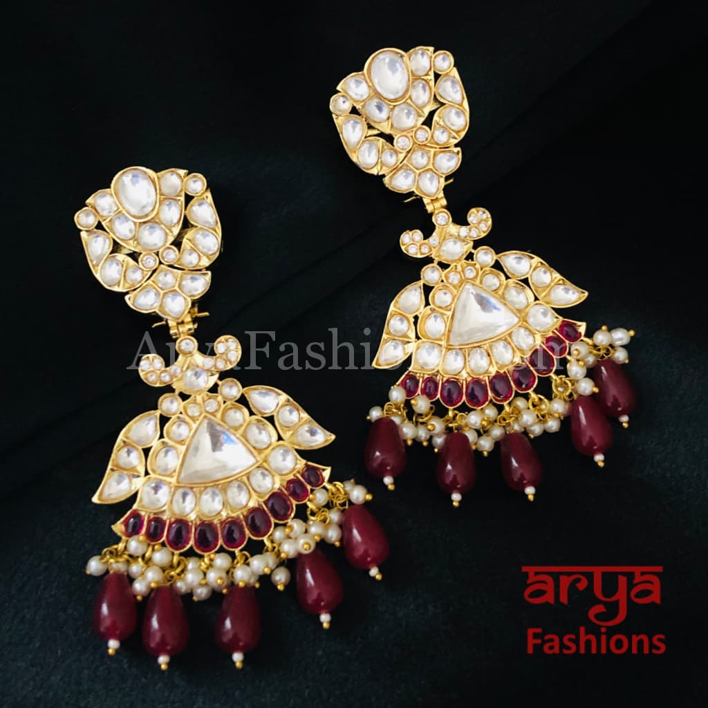 Bridal Jadau Kundan Ruby Emerald Chandbali